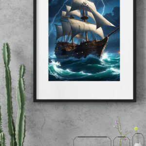 barco pirata en tormenta + 🎁 incluye participación en sorteo.